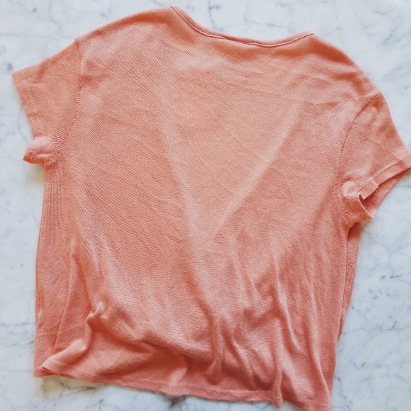 🌿NWT Free People Surplice Tee Coral - XS - Picture 3 of 6